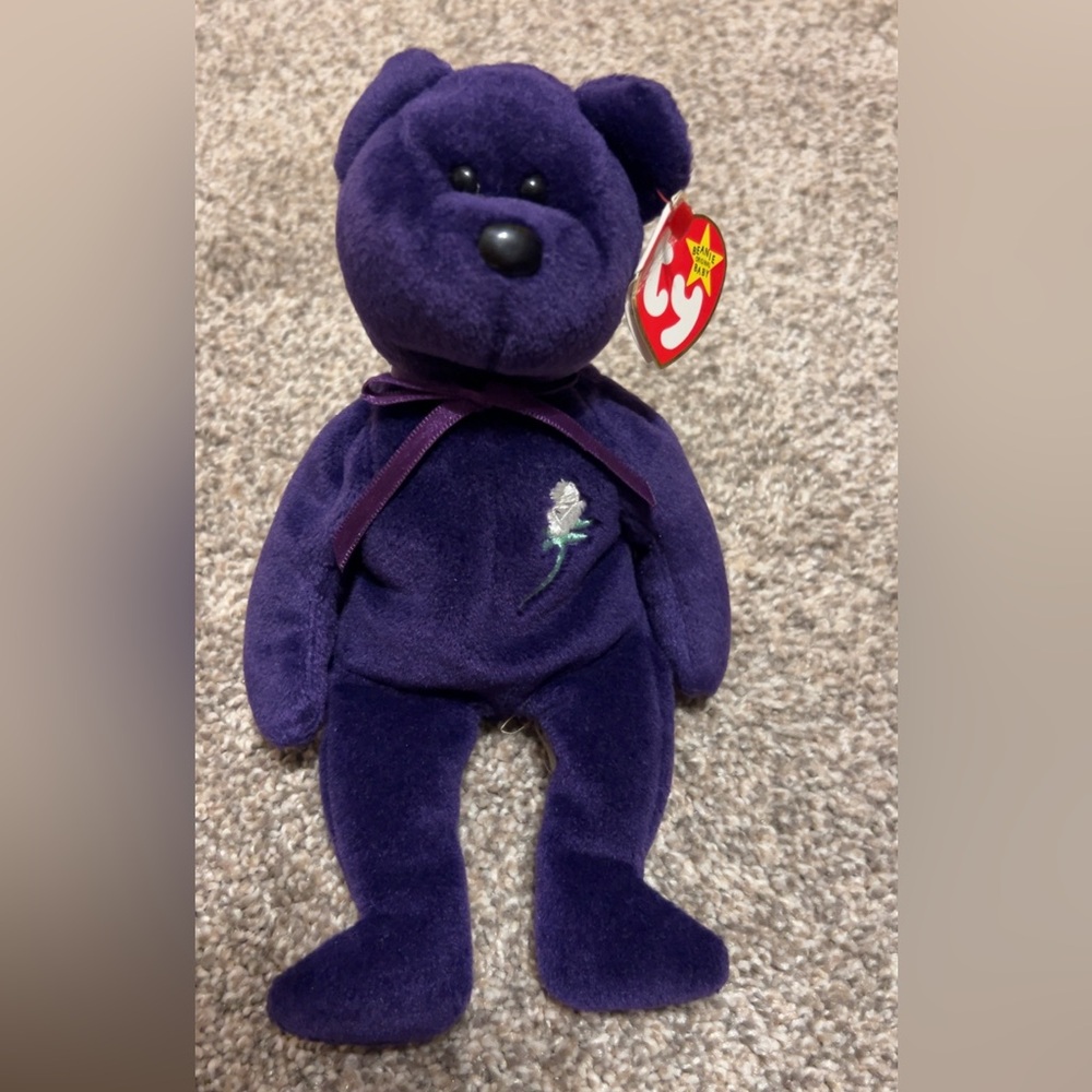 Ty Beanie Baby Vintage 1997 Princess Diana Rose Bear